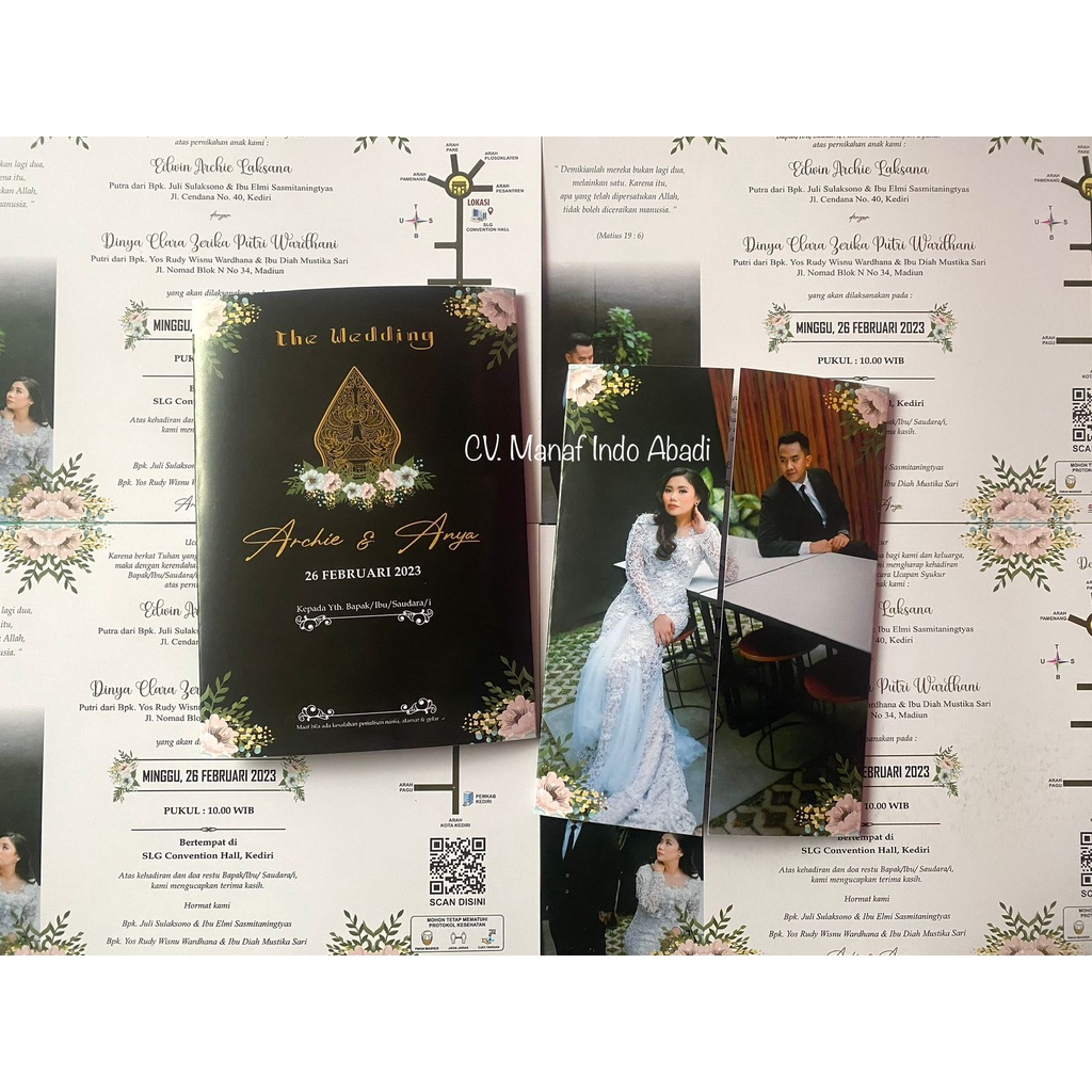 UNDANGAN PERNIKAHAN MURAH CUSTOM WAYANG Full Colour AP230gr
