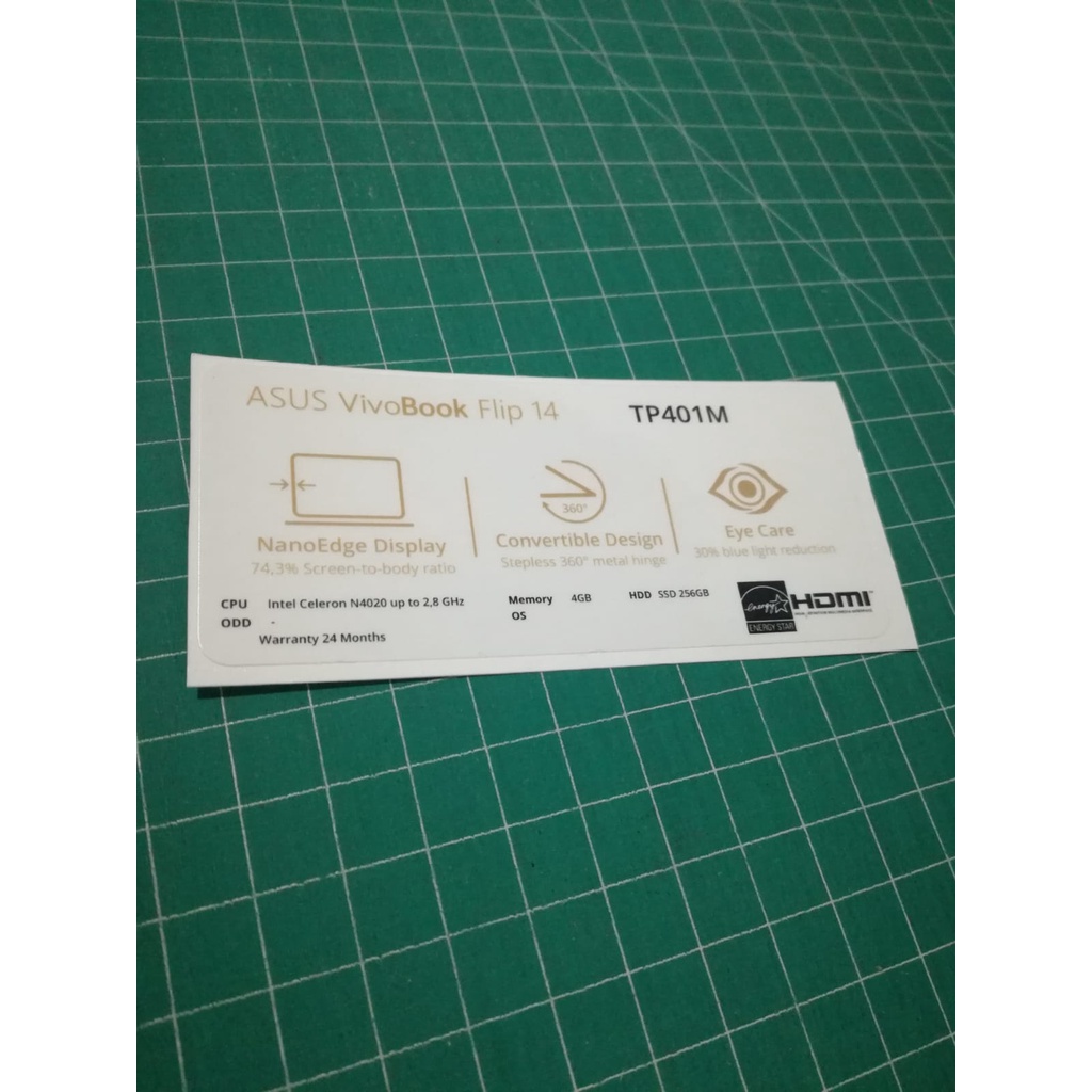 Stiker Spesifikasi Laptop Asus Vivobook Flip 14