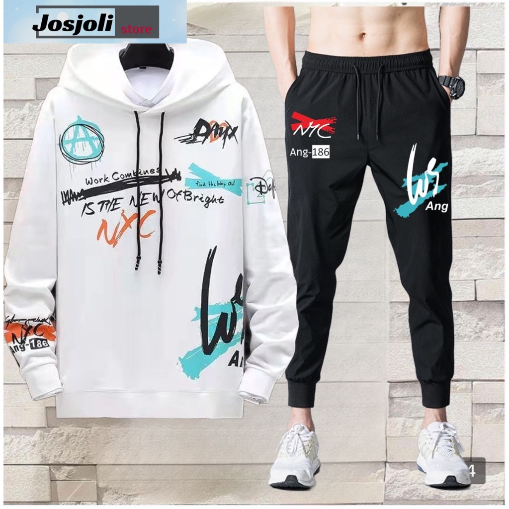 JOSJOLI_STORE/Stelan Nyc/Satu Stel Atasan dan Bawahan Pria Dewasa/Fit to XL