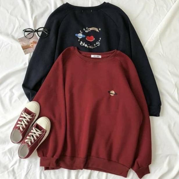Sale Terbatas Saturnus hoodie BASIC Sweater Casual Pria Wanita