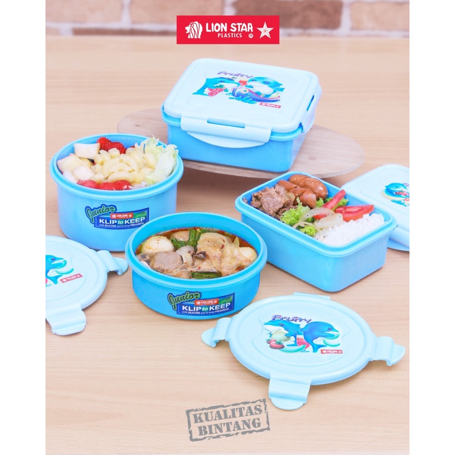 Toples Makanan Bekal Makan Bulat Bulet Lion Star Lunch Box Klip To Keep Plastik