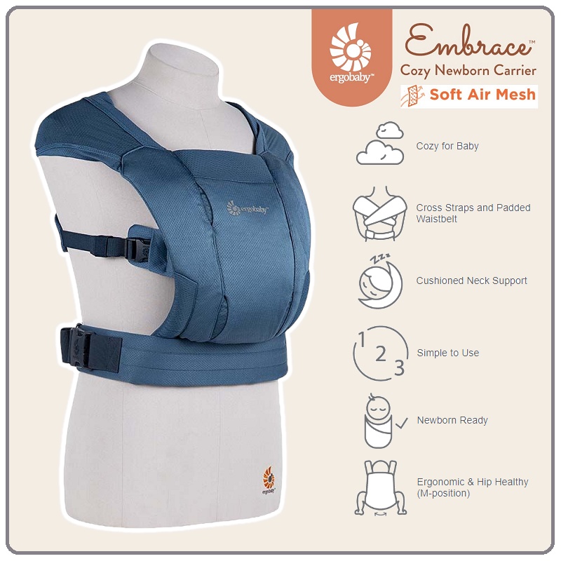 Ergobaby Embrace Soft Air Mesh Newborn Baby Carrier | Gendongan Bayi