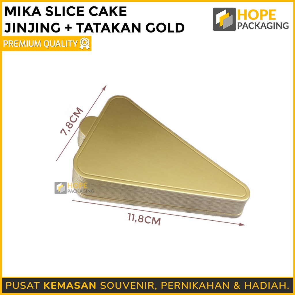 [ isi 5pcs ] Mika Slice Cake tiramisu / Mika Slice cake jinjing + tatakan gold untuk pinggiran kue / cake