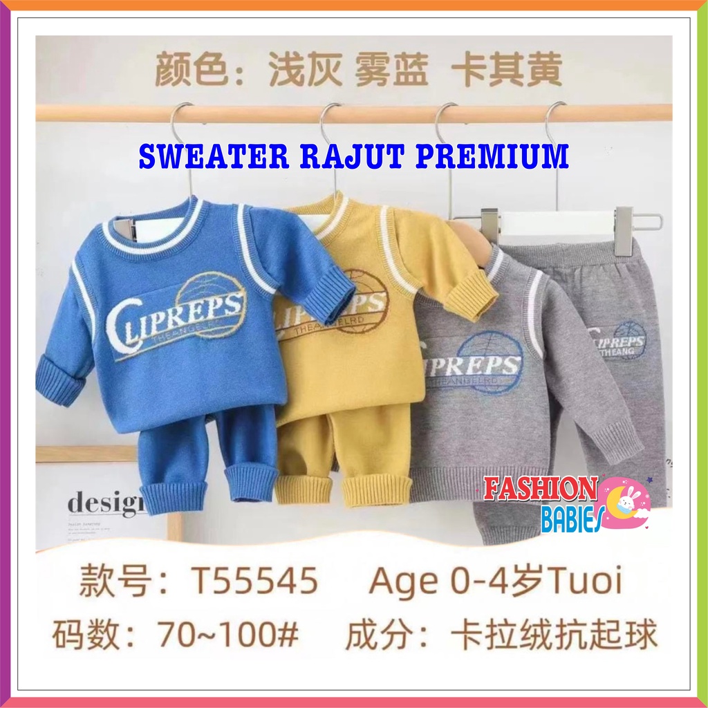 ❤ FashionBabies ❤  SETELAN SWEATER RAJUT ANAK UNISEX IMPORT