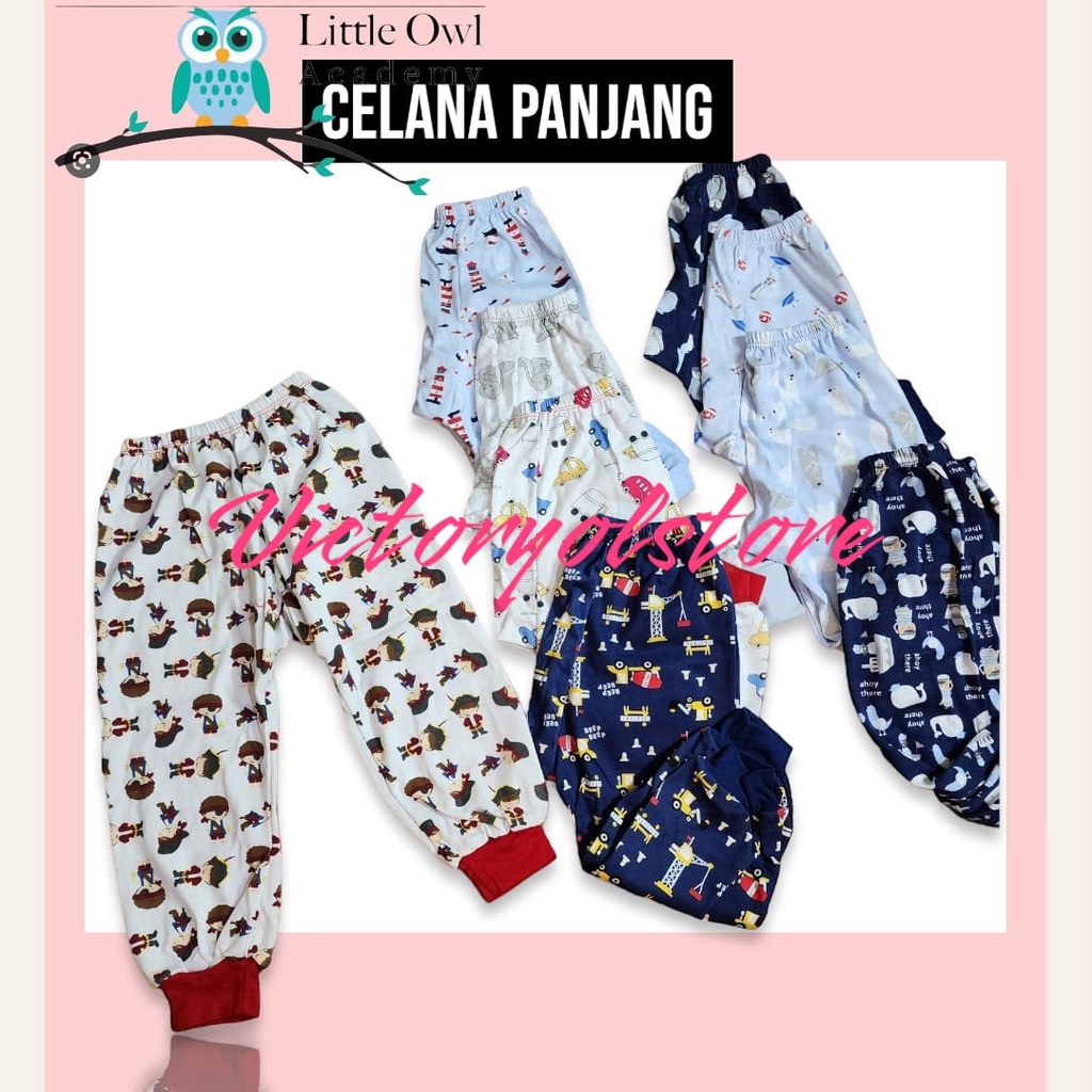 ISI 3 PC CELANA PANJANG  BABY DAN KIDS //CELANA PANJANG TIDUR ANAK//CELANA KATUN ANAK