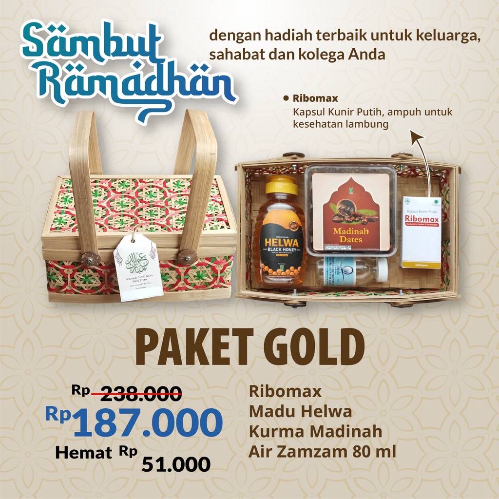 

Paket Gold Hampers Herbal Edisi Ramadhan & Idul Fitri - Parcel Lebaran Paket Herbal dari Nuha Markpro