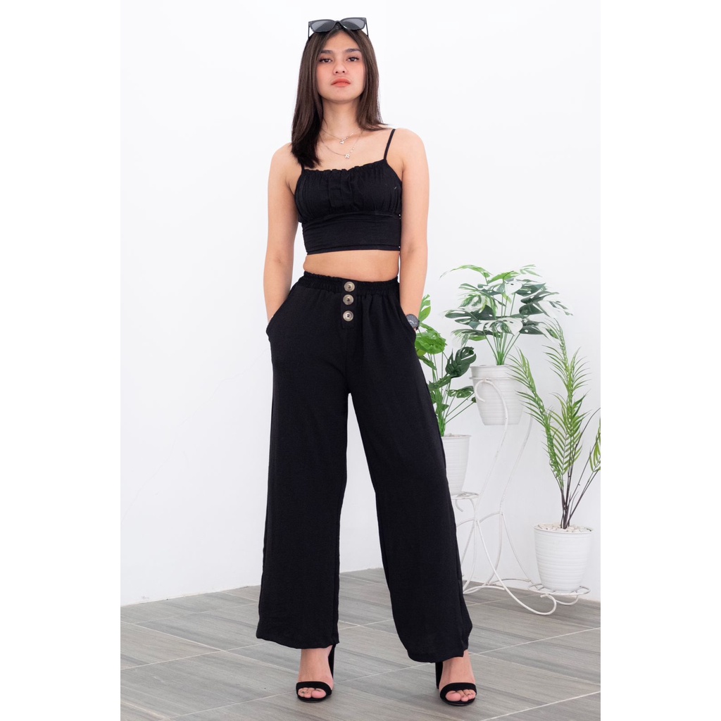 Kulot Kancing Loose Pants Highwaist Celana Wanita premium kekinian Zameela Collection