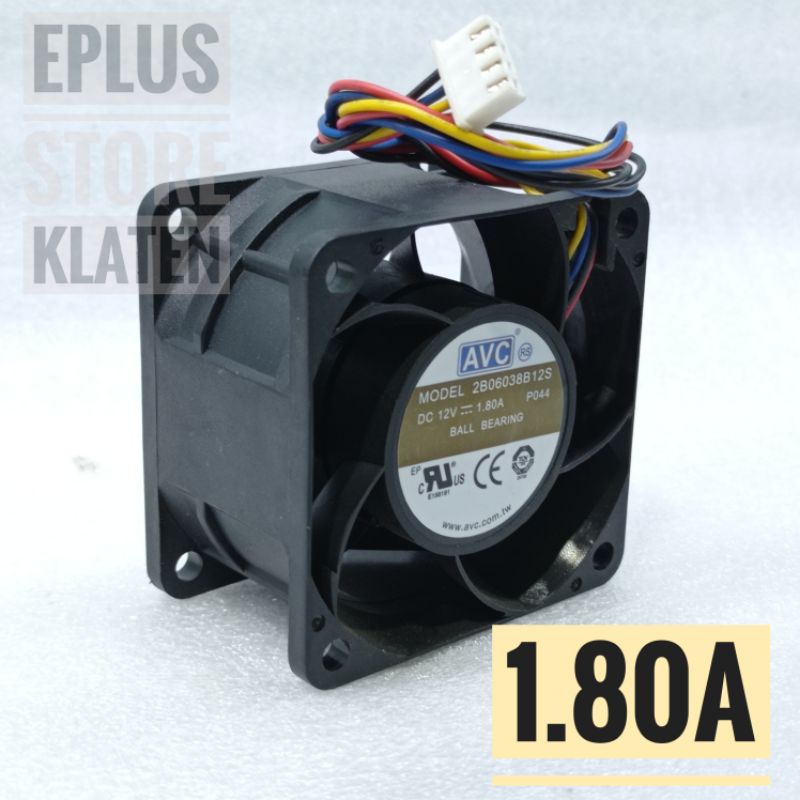 kipas fan dc 12V 6cm 1.80A AVC 4pin highspeed ball bearing kp152