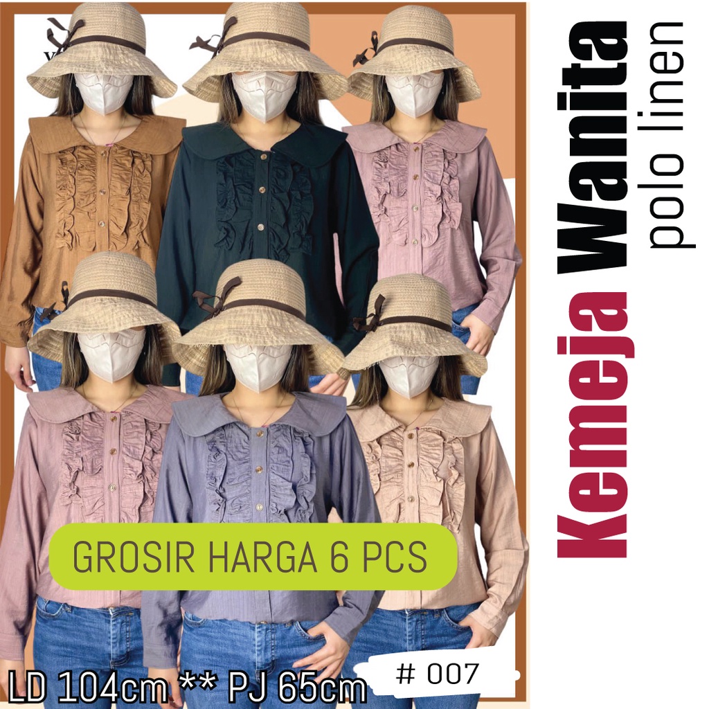 ATASAN WANITA LINEN / KEMEJA ATASAN WANITA / FASHION WANITA # 007