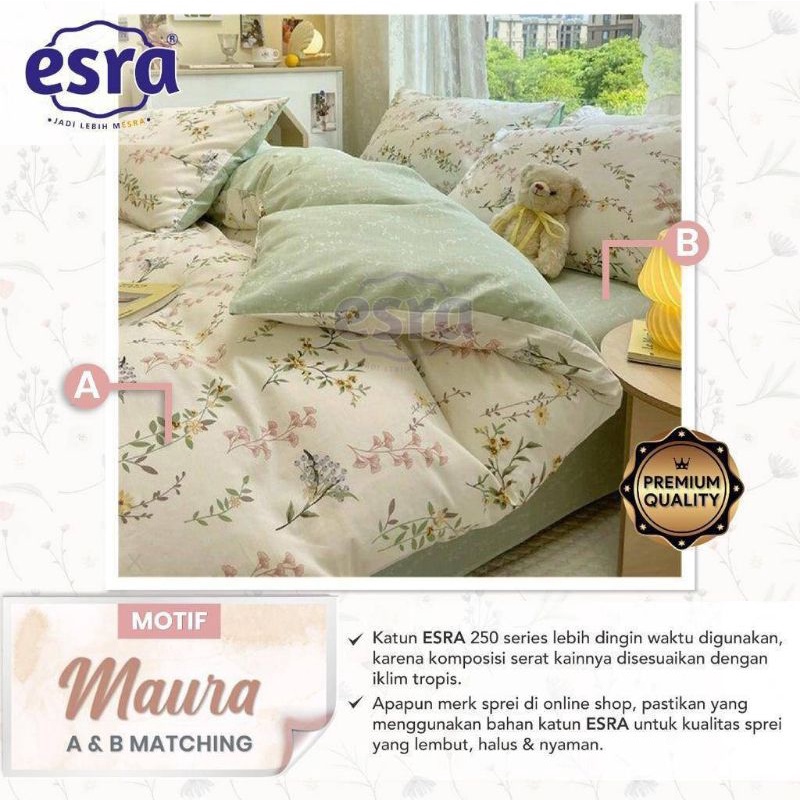 KAIN SPREI METERAN BAHAN KATUN LOKAL ESRA