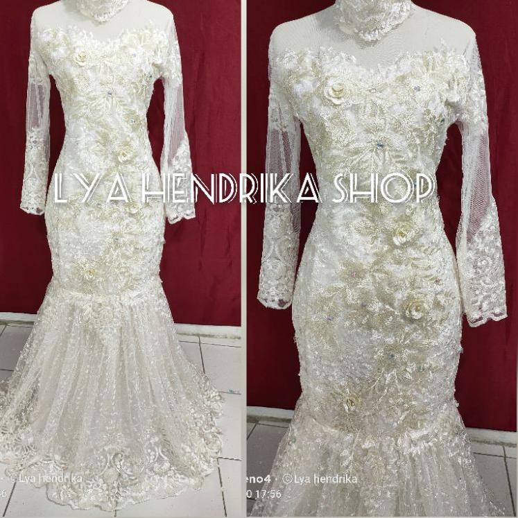 [ART. 5141] Baju pengantin/prewedding/penyanyi duyung gold 3D