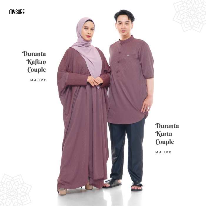 Baju Lebaran Couple Pasangan Set Gamis Suami Istri Muslim 2023 Thr Lebaran Mysure Duranta Series