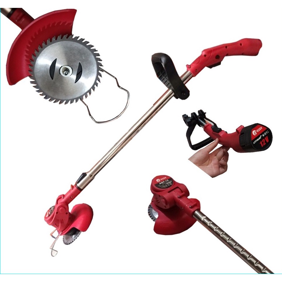 EDON Cordless Bruss Cutter Set  AGT-12 Mesin Potong Rumput Batre Baterai 12V