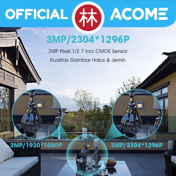 ACOME APC02 Smart CCTV Camera IP65 WIFI HD 1080P PTZ 3MP Kamera Luar