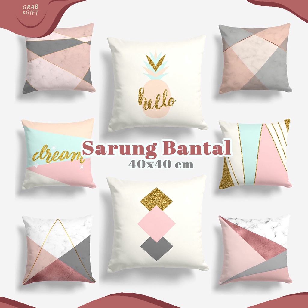 SARUNG Bantal Sofa Motif Pinky Soft 40x40 cm Cushion Pillow Cover