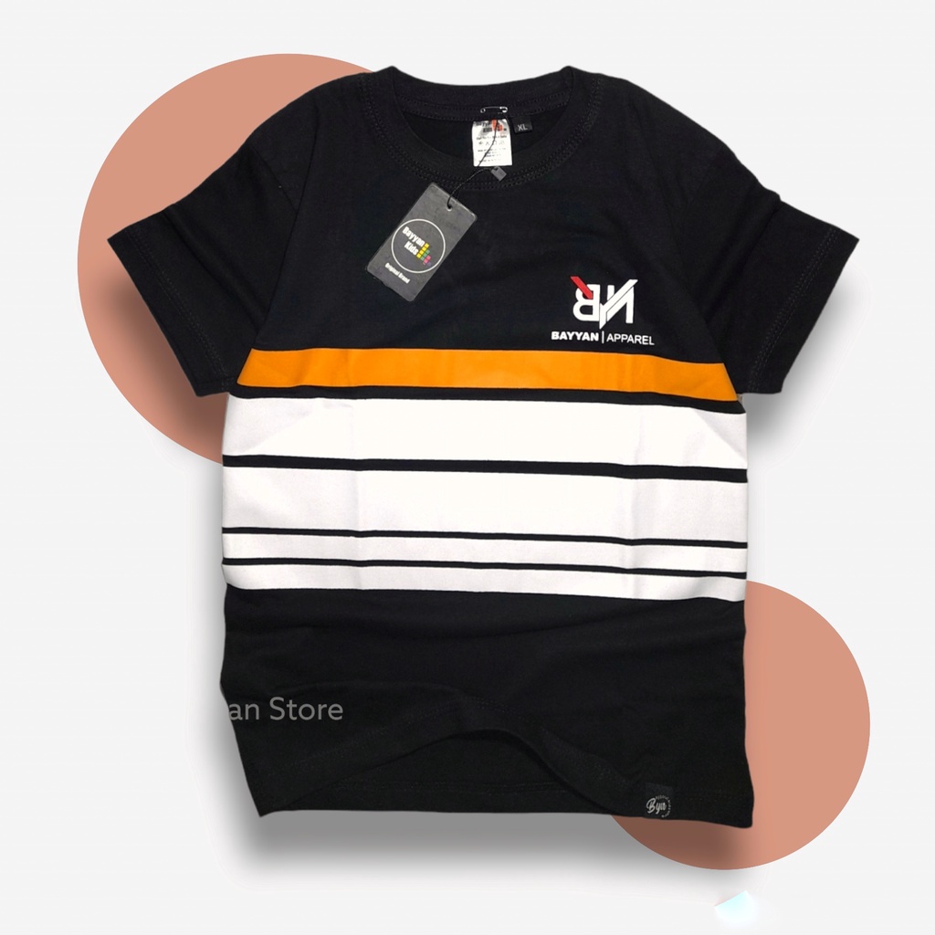 Byyn Kaos Distro Anak Laki Laki Usia 1-12 Tahun Motif Salur Garis