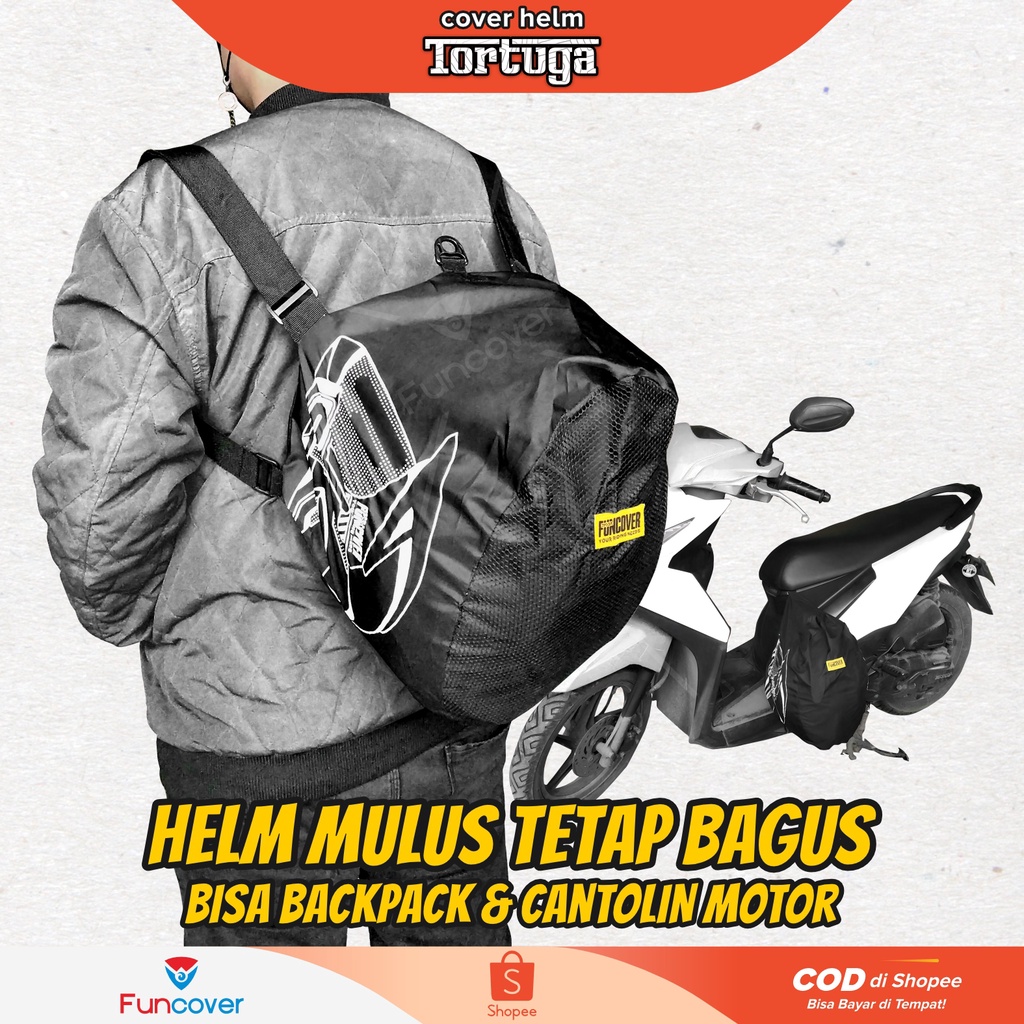 Cover pelindung helm TORTUGA waterproof mantel helm backpack by Funcover