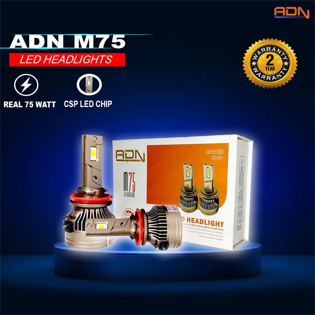 ADN.in PREMIUM ADN CANBUS M75 LAMPU LED MOBIL MOTOR H7 H1 HB3 HB4 H4 H8 H9 H11