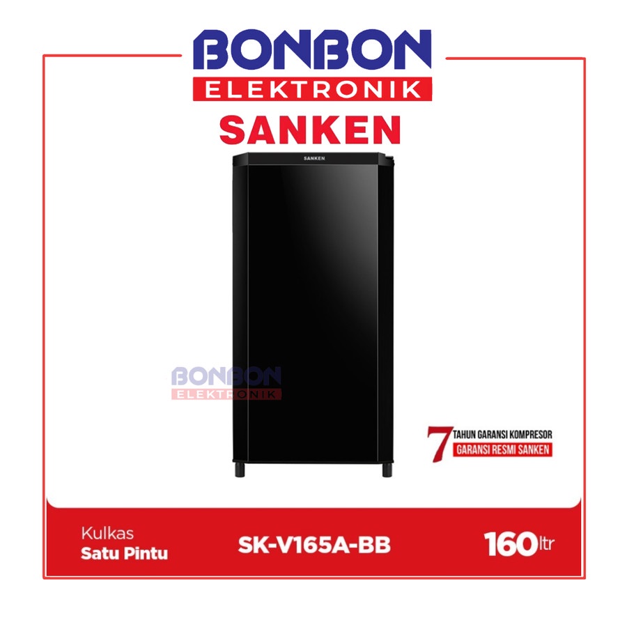 Sanken Kulkas 1 Pintu 160L SK V165A BB / 160 Liter SKV 165 ABB /SKV165