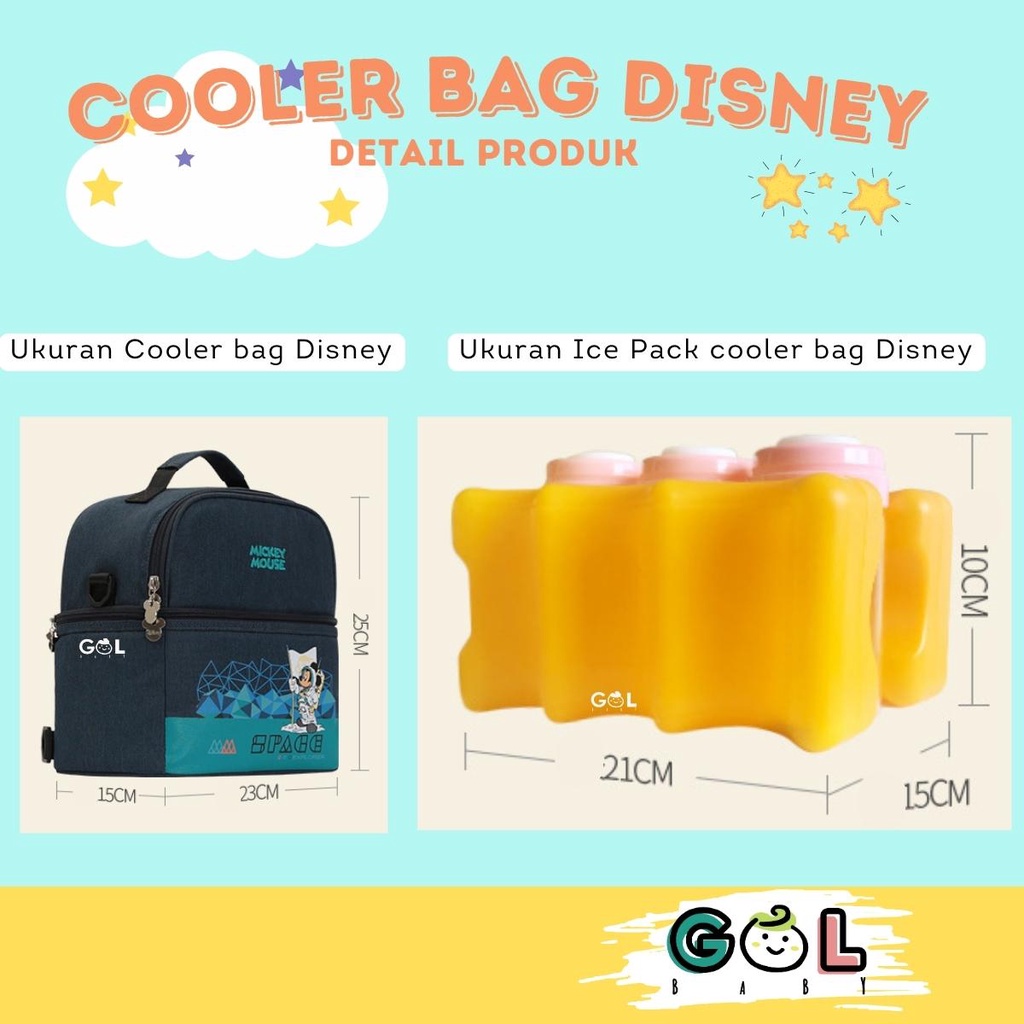 Cooler Bag Tas Asi Cartoon Mummy Feeding Bottle Cooling Backpack(FREE 2 ICE PACK DAN 3 BOTOL)