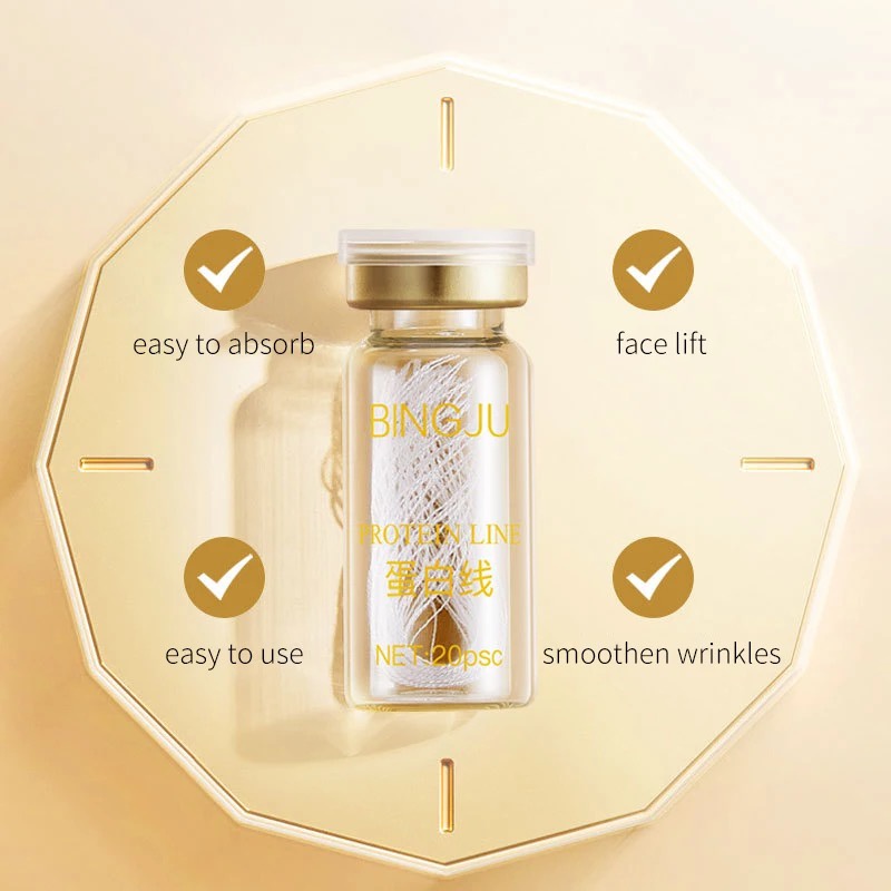 Face Filler Absorbable Golden Protein Lines Face Lift Plump Silk Fibroin Line Carving Anti Aging Essence