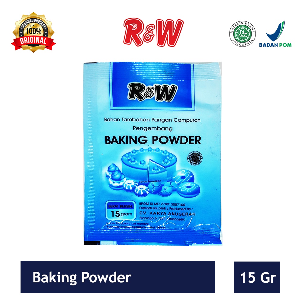 Baking Powder Pengembang Kue Rajawali R&amp;W RW Biru  15 gr Double Acting