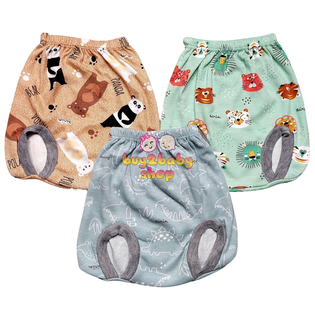 Celana pendek POP bayi Full Print Little Smart Airin Baby 0-3 Bulan 3 PCS