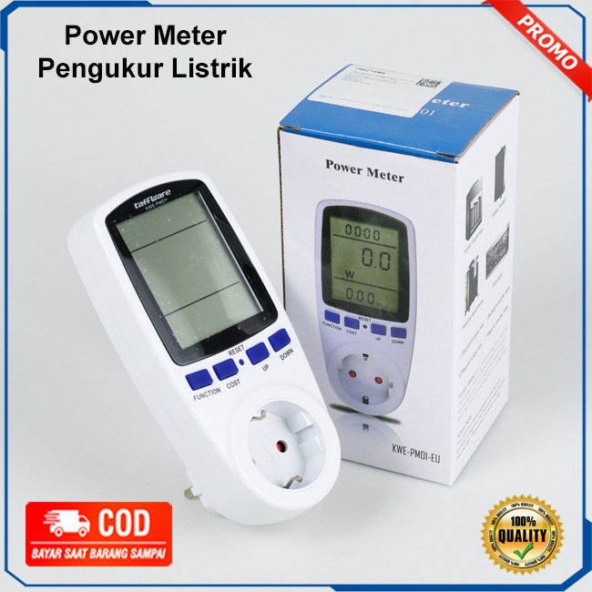 Pengukur Listrik Kwh digital Power Meter Volt Ampere Watt AC -Taffware