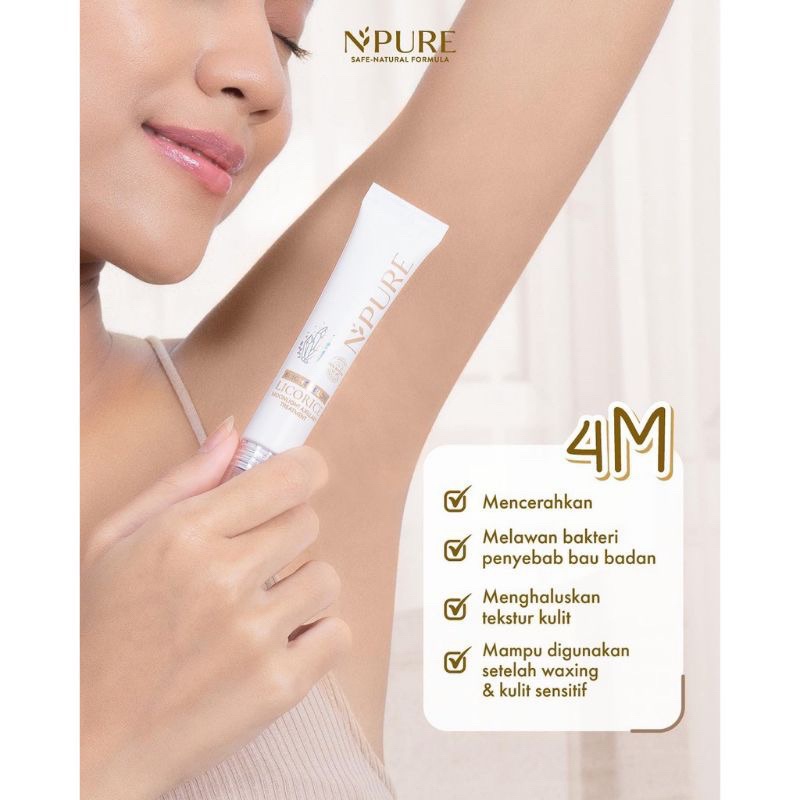 NPURE Licorice Moonlight Axillary Treatment Krim Pencerah Ketiak Brightening Underarm Cream Lipatan Gelap N Pure Axillary