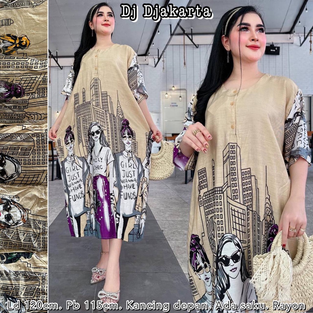 DASTER JUMBO BUSUI MAURA LD 130 KEKINIAN LENGAN PENDEK KANCING DEPAN MURAH RAYON ADEM baju wanita