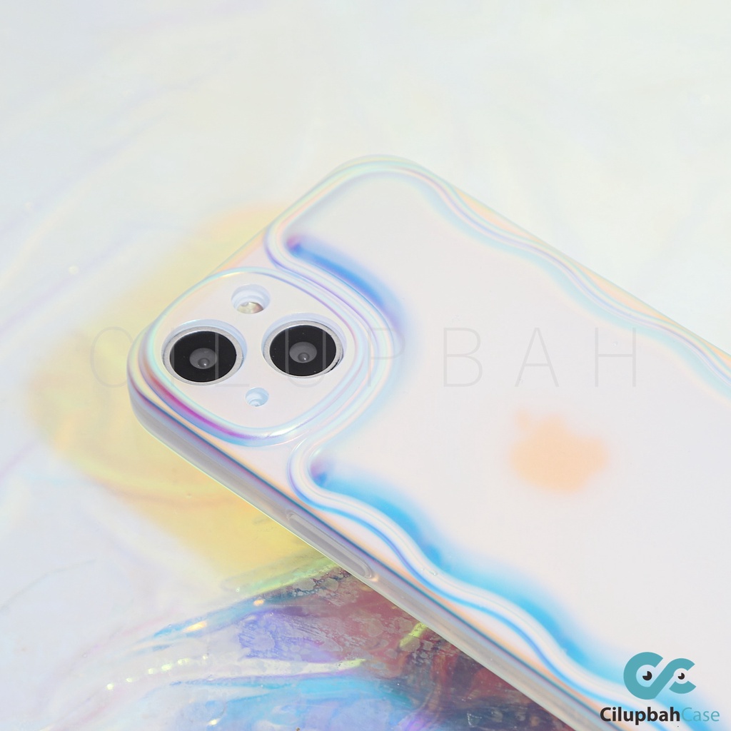 Wavy Hologram Softcase for iPhone 7 8 PLUS XR X XS Max / 11 Pro Max / 12 Pro Max / 13 Pro Max / 14 Plus Pro Max