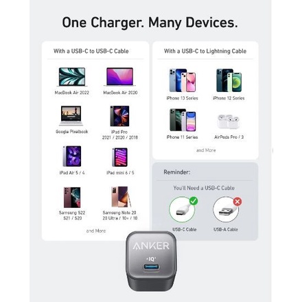 Anker 511 Nano III 30W Wall Charger Samsung Super Fast Charging A2147