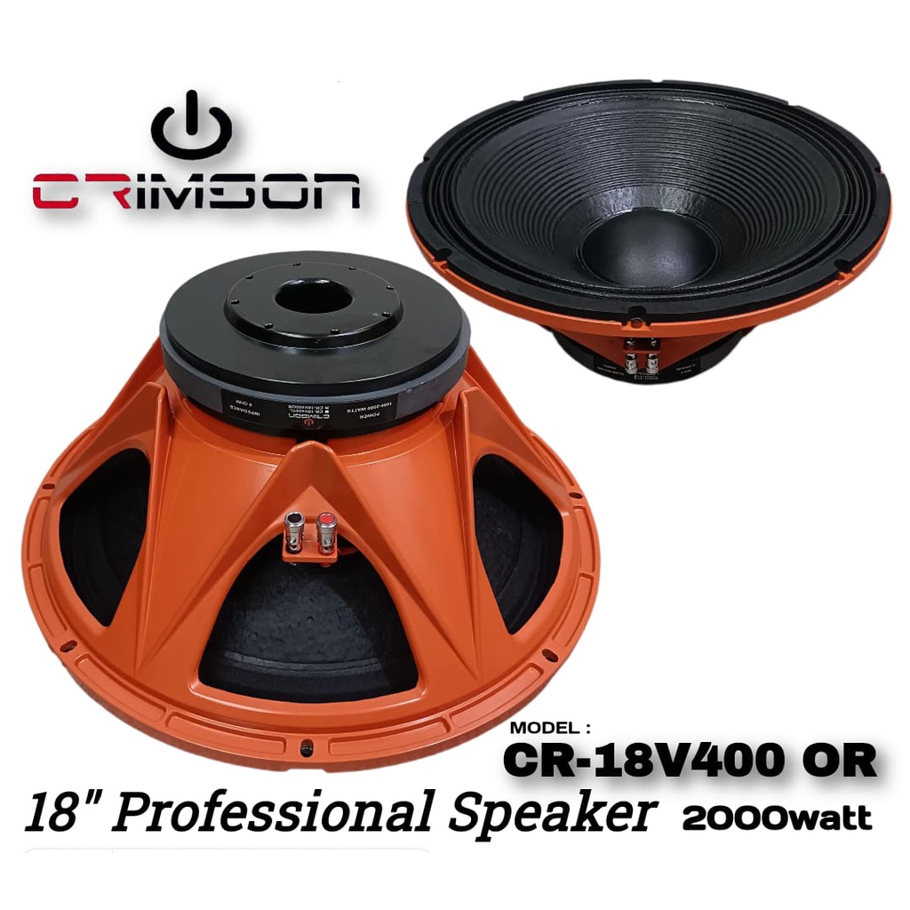 Komponen Speaker Crimson CR 18V400 18 Inch Oren Orange 2000W Original