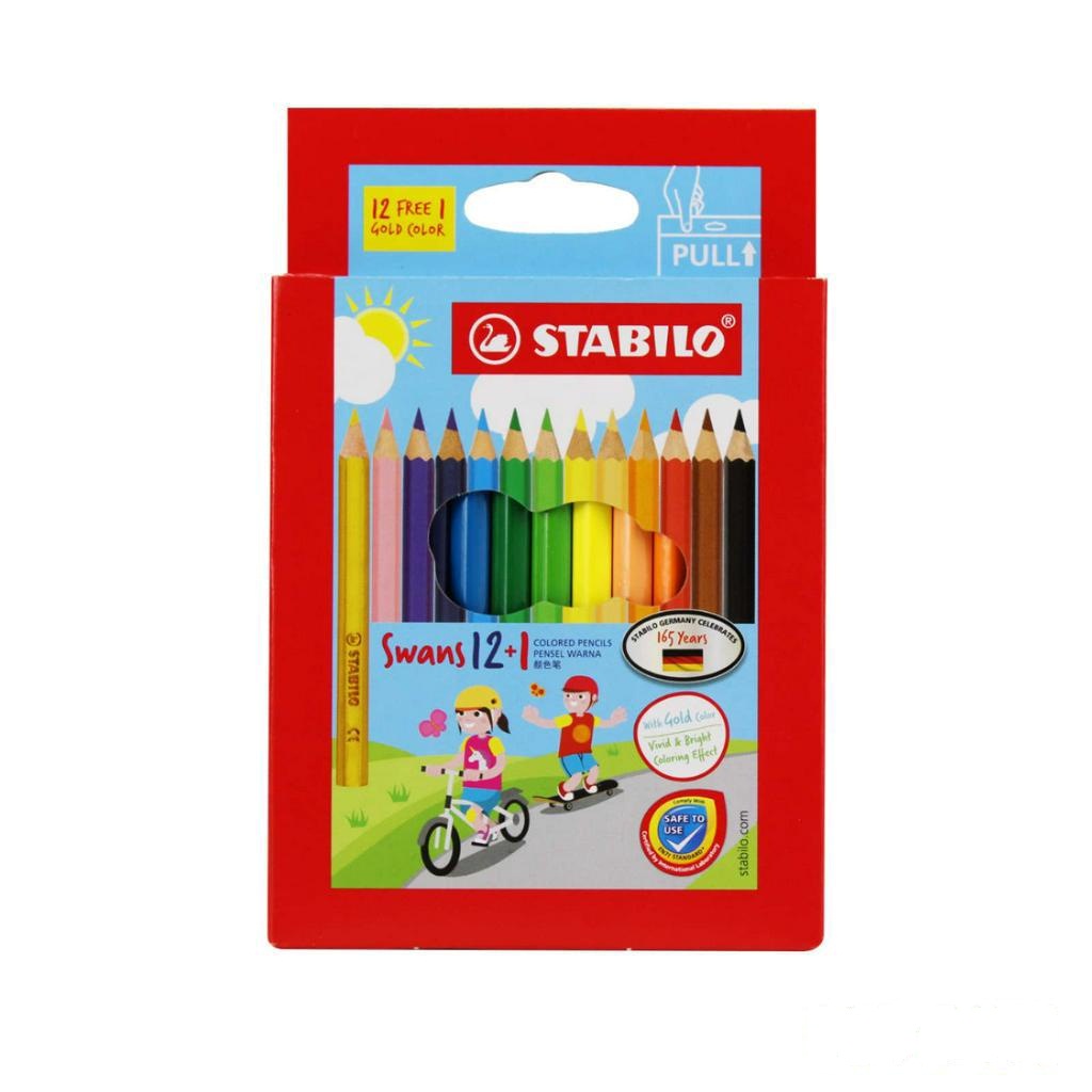 

Stabilo Swans Colored Pencils 12+1 Half / Pensil Warna Stabilo 12w Pdk
