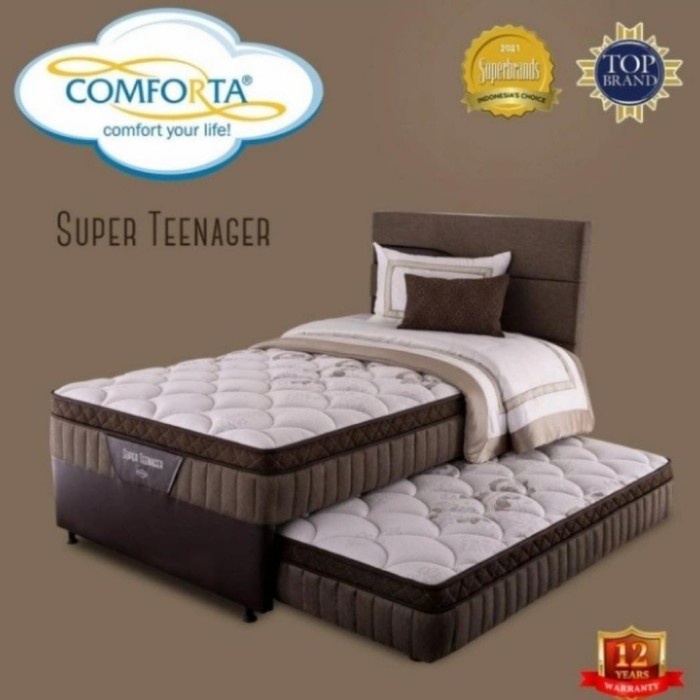 Comforta Super Teenager kasur Spring bed 2 in 1 sorong lengkap Set 120