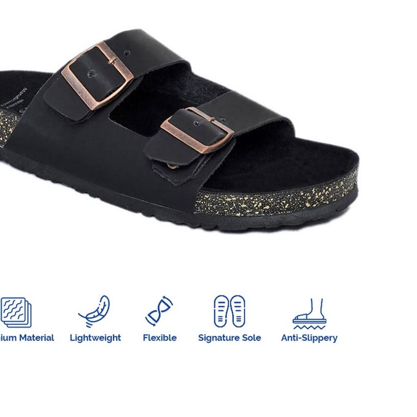 ❀ Sandal Jepit Pria Footstep Footwear – Octa Black ☑