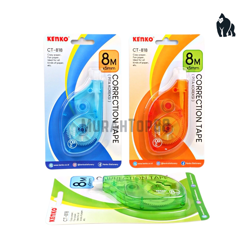 

Correction Tape Kenko CT-818 / Tipex Kertas Roll Ecer / Pita Koreksi 8 Meter