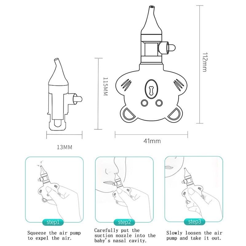 NIA BABY SILICONE CARTOON NASAL ASPIRATOR - ALAT PEMBERSIH / SEDOT INGUS BAYI BAHAN SILIKON KARAKTER