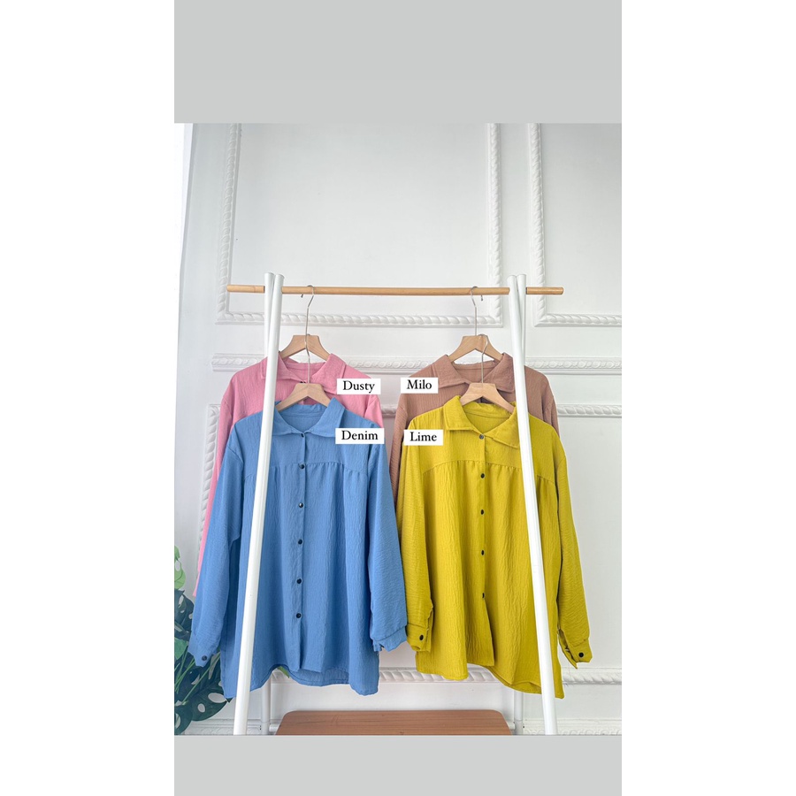 Revika Blouse wanita muslimah bahan airflow crincle premium