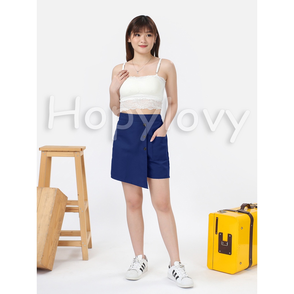 HOPYLOVY Skort Rok Celana / Mini Skirt Rok Pendek Wanita HP Bahan Katun Milana