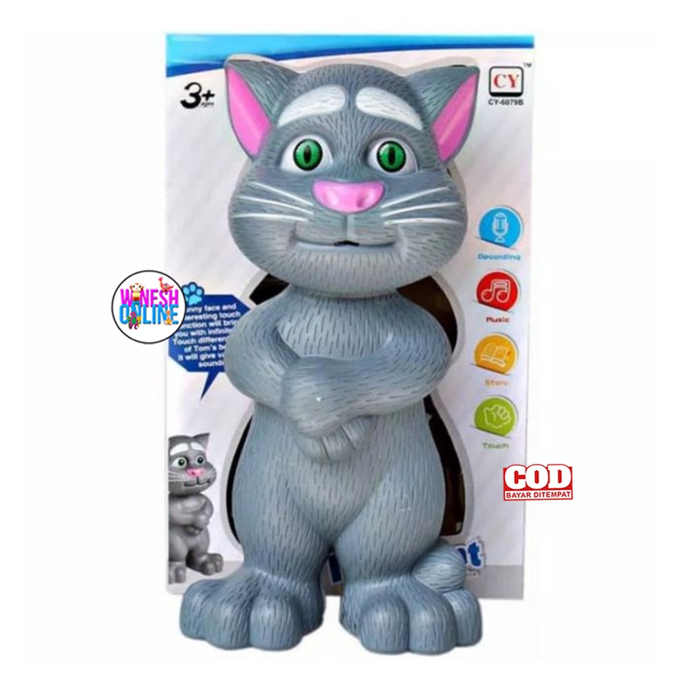 Mainan Edukasi Boneka Talking Tom Cat Tinggi 20cm / Talking Tom Cat