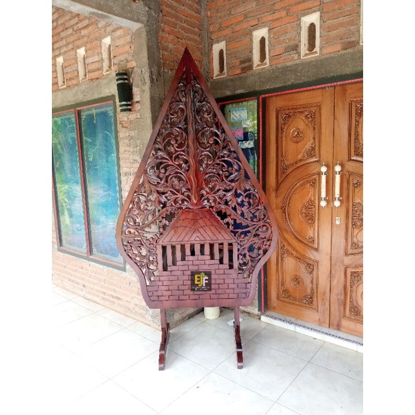 Gunungan Kelir Wayang Pajangan Wayang Kayu Gunungan Hias Resepsi Pernikahan Hiasan Rumah
