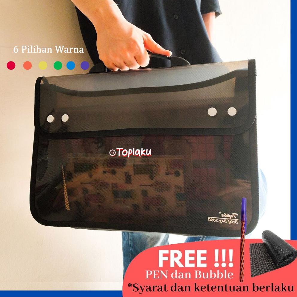 

49 Topla Zipper School Bag Map Tas Dokumen Plastik Kancing 4 Jinjing Besar File Folder Penting Folio F4 Map Tenteng Les Sekolah Kuliah Brief Bag Document Organizer Keeper ➻Bayar Di Tempat