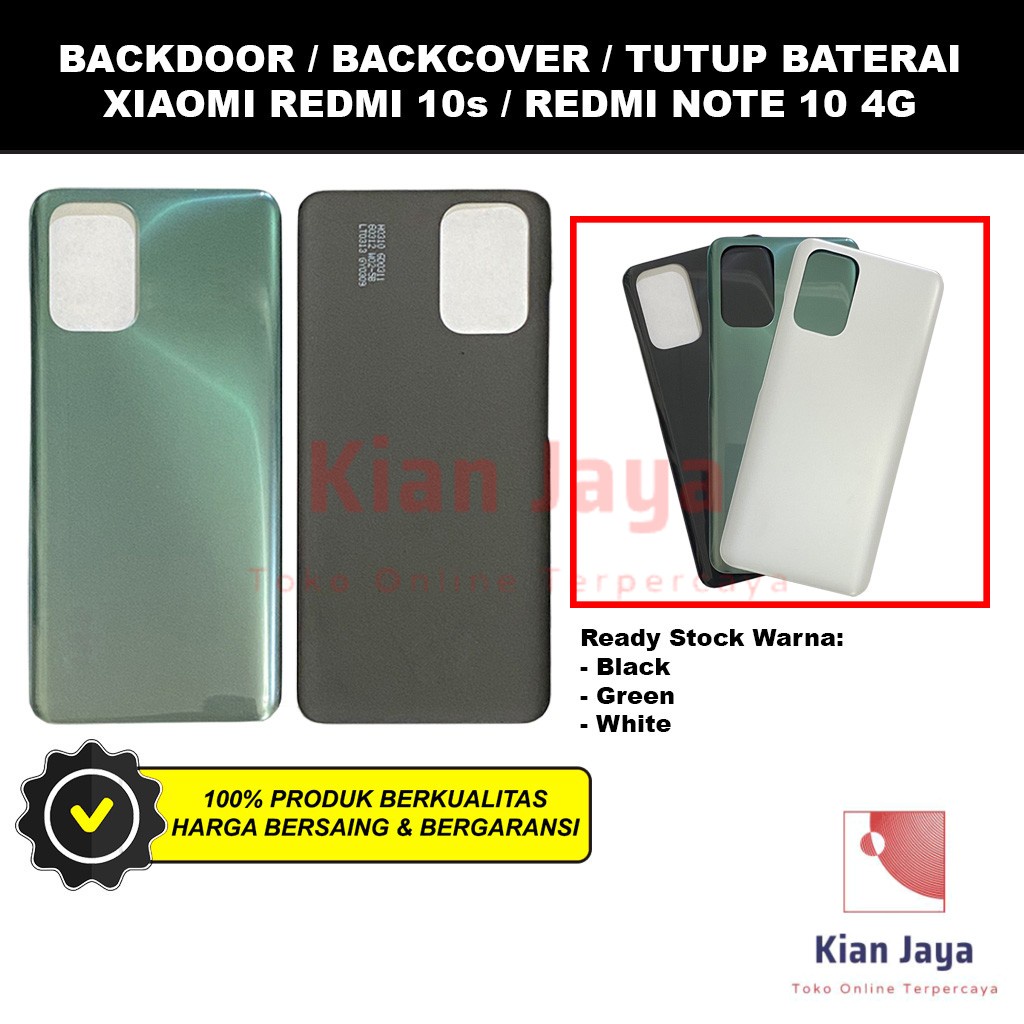 Backdoor Xiaomi Redmi Note 10 4G / Redmi 10s Prime Back Cover Tutup Belakang Baterai Cassing Casing Backcase Original