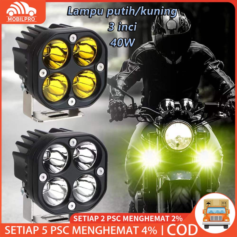 2PCS Lampu Sorot Tembak LED Cree Bar CWL 4 Titik Mata 40 Watt Mobil Motor 40W 9 - 36 Volt 12V 24V Worklight