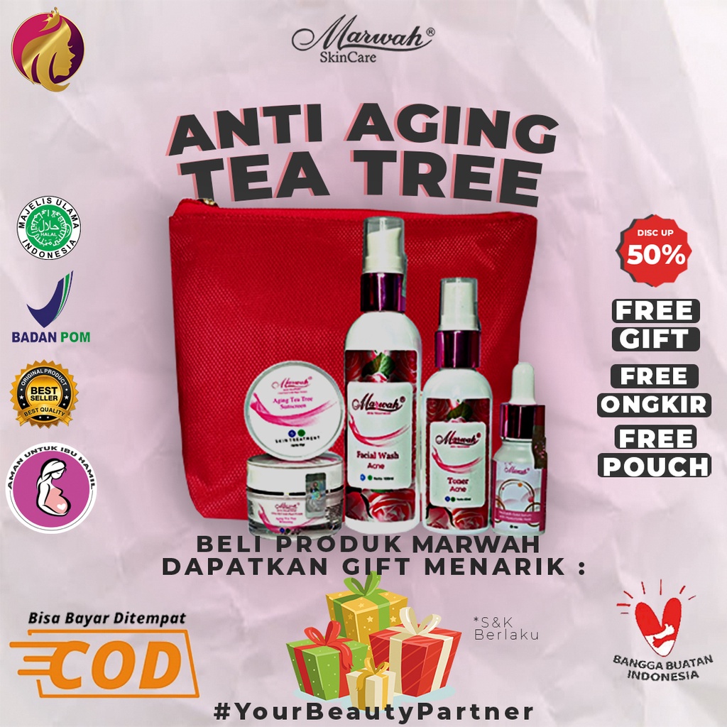 Marwah Skincare Aging Tea Tree Krim Penghilang Flek Hitam - IZZAT STORE
