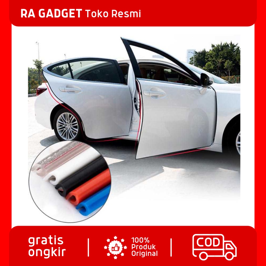 Rubber Strip Dekorasi Pintu Mobil Anti Collision 5M / Karet Lis List Pelindung Pintu Kaca Jendela In