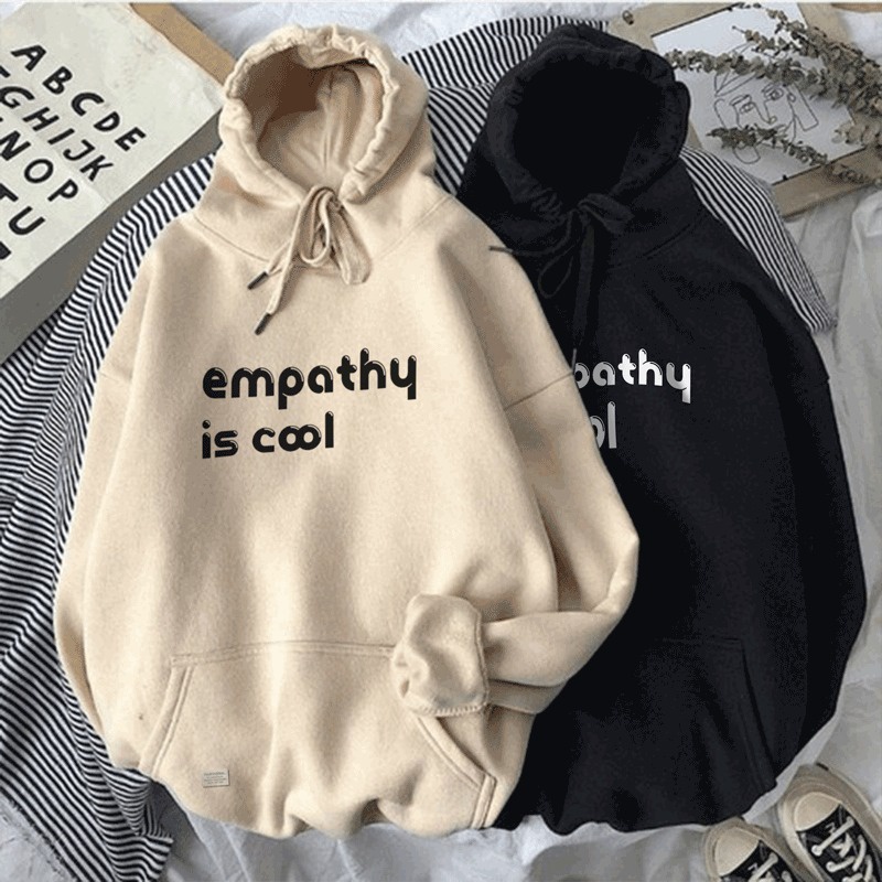 Parisdivarious Sweater Hoodie Jemper Emphaty Is Cool Bahan Fleece Size S - XXL (Pria &amp; Wanita)