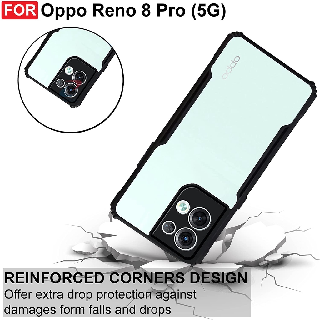 Case IPACKY Transparant OPPO Reno8 T 5G&quot; Reno8 T 4G&quot; Reno8 4G&quot; 8 5G&quot; 8Z 8 Pro Softcase Side Black-Hitam/Gelap Crack Armor Airbag Anti Fall/Hardcase Transparant-Transparent- Bening Clear CASING-Soft Case/ipaky Hard TPU Plus 4G 5G NEW Fuze Acrylic 8T Reno Z