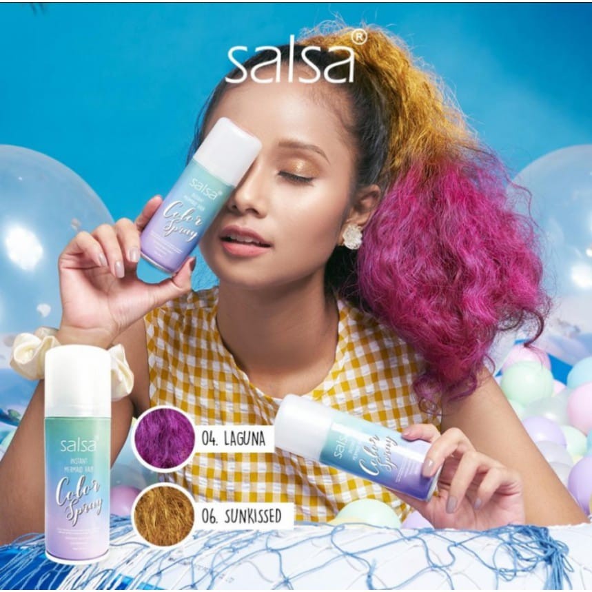 Salsa Pewarna Rambut Instan Spray Mermaid Cat Semir Rambut Praktis Hair Color Spray Cat Rambut Flexi